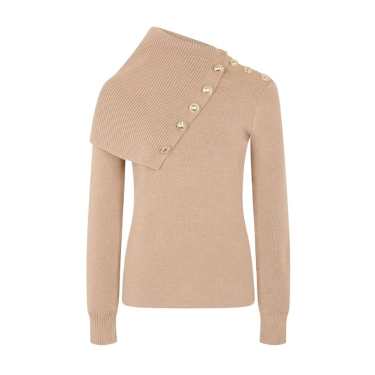 Paco Rabanne Rabanne Dame Strikkevarer Beige S Paco Rabanne Rabanne Dame Strikkevarer Beige S
