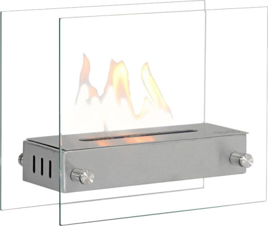 Scandiflames Biopeis med to glassider og stål brenner Glass Scandiflames Biopeis med to glassider og stål brenner Glass