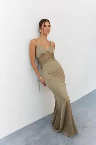 Nelly   Grønn   Lace Insert Dress