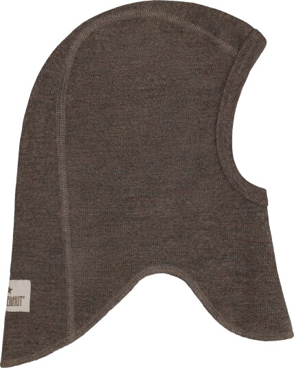 Huttelihut Balaklava Merinoull Ribbet Brown Melange 52