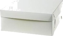 Kageæske Fold Selv Bund Til Høj Bund/Lav Top Model L280xb280xh120mm Pap Hvid,100 Stk/Krt