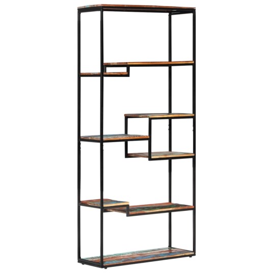 Bokhylle 80x30x180 cm gjenvunnet heltre 8720286083123