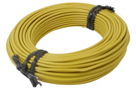 Gul 1x2,5mm² enleder strømkabel 20 meter ledning i plastpose Gul 1x2,5mm² enleder strømkabel 20 meter ledning i plastpose