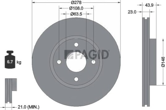 PAGID 55524NC Bremseskive