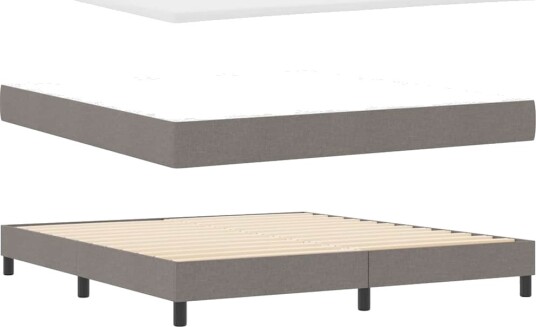 Bokfjær Seng med Madrass Taupe 180x200 cm Stoff