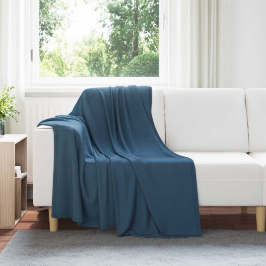 vidaXL Kastepledd 24 pcs Marineblå 170 x 130 cm Fleece