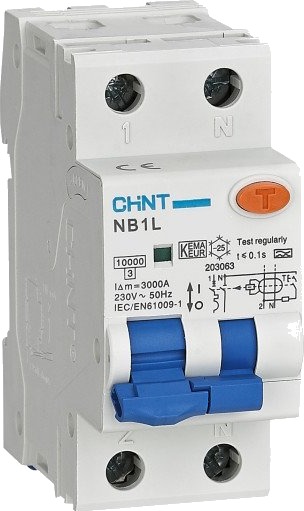 Chint Kombinasjonsbryter Chint RCBO NB1L(2H) PFI 10A C 1P+N 10A 300mA 10kA