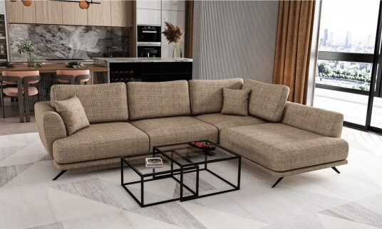 Seksjon Eltap Larde 286x191x90 cm Marte 20 Beige Høyre