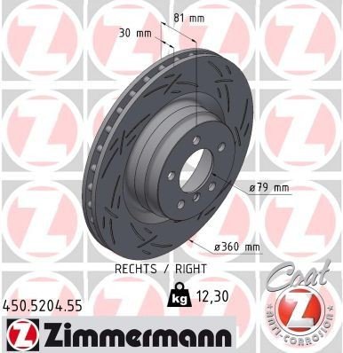 Bremseskive ZIMMERMANN 450.5204.55