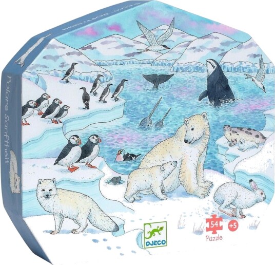 Djeco Puslespill 54 Brikker Polar mykhet Djeco OneSize Puslespill Blå