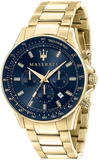 Maserati Herreklokke R8873640008 Sfida Blå/Gulltonet stål Ø44 mm Maserati Herreklokke R8873640008 Sfida Blå/Gulltonet stål Ø44 mm