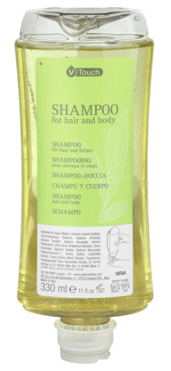 VEGA Dispenser V-Touch shampoo 330 ml Grønn 24 Stykk / Forpakning VEGA Dispenser V-Touch shampoo 330 ml Grønn 24 Stykk / Forpakning