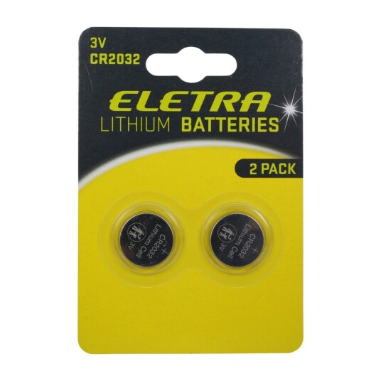 ELETRA CR2032 KNAPPCELLEBATTERI, 2 STK.
