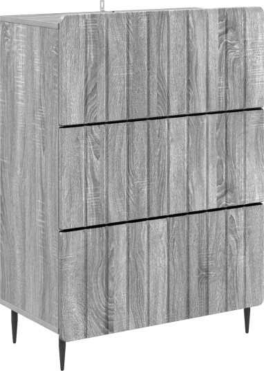 vidaXL Skuffeskap Grå sonoma 66 x 34,5 x 92 cm Konstruert tre
