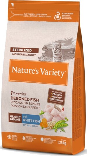 Nature’S Variety Tørrfôr Nature'S Variety Healthy Grains Sterilized Hvitfisk 1.25 kg