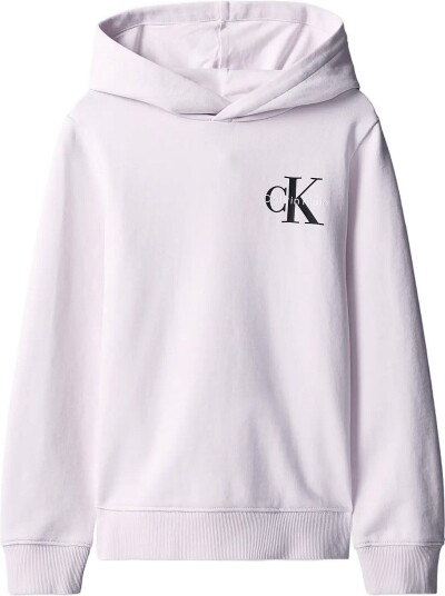 Calvin Klein Small Chest Monologo Hoodie Purple 152 x 12