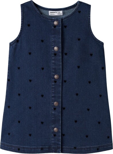Name It Kjole - NmfClara - Dark Blue Denim - Name It - 1½ år (86) - Kjole Blå Marineblå Svart