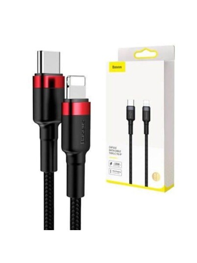 Baseus Cafule Cable Type-C to iP PD 18W 1m Red+Black