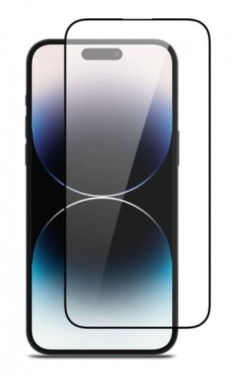 Skjermbeskytter i herdet glass til iPhone 16 svart kant