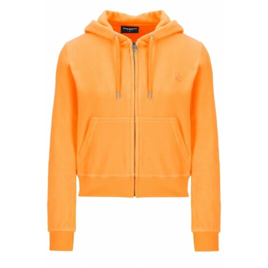 Juicy Couture Lys Orange Juicy Couture Robertson Classic Velor Zip Trough Hoodie Hettejakke Oransje S
