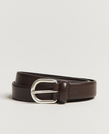 Anderson's Grained Leather Belt 2,5 cm Dark Brown Anderson's Grained Leather Belt 2,5 cm Dark Brown