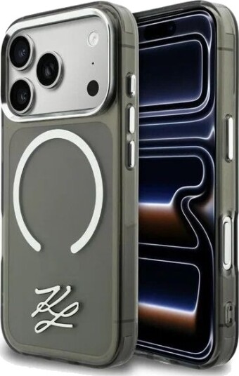 Karl Lagerfeld MagSafe-etui for iPhone 17 Pro med KL Script Logo - Svart