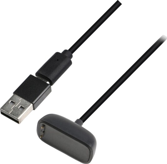 Triacle USB ladekabel med USB-C - USB-A adapter, Fitbit Charge 5/6 og Luxe
