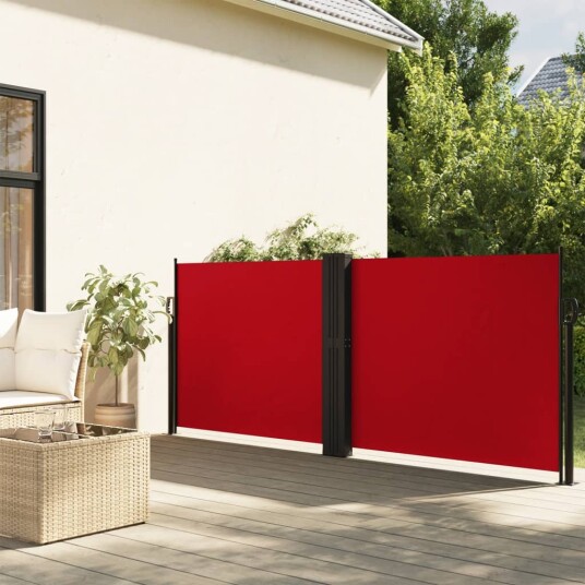Uttrekkbar sidemarkise 100x600 cm rød 4004582