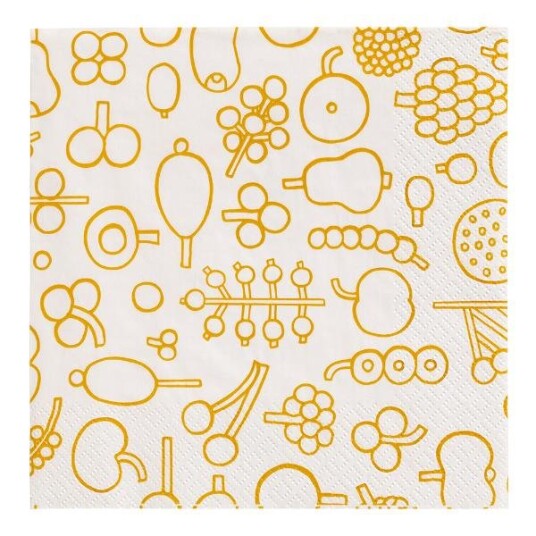 Iittala Oiva Toikka Collection serviett 33x33 cm frutta gul