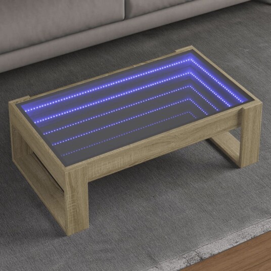 Salongbord med Infinity LED sonoma eik 90x53x30 cm 847639