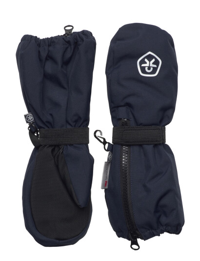 Color Kids Mittens Long W. Zipper - Navy - 6-12M