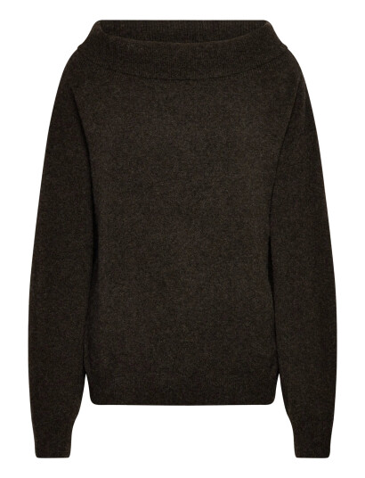 Weekday Off Shoulder Sweater - Brown - XS