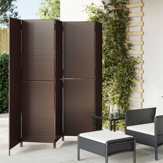  Romdeler 5 paneler brun polyrotting 8721012243910