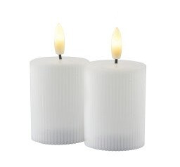 Smilla Oppladbar 2 stk. sett Ø5xH6,5 cm, hvit