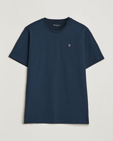 KnowledgeCotton Apparel Loke Badge T-Shirt Total Eclipse