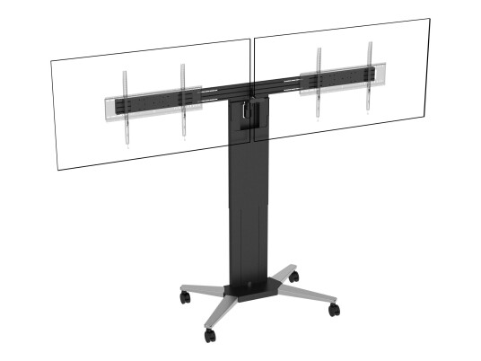 VISION VFM-F50T vogn - motorisert - for 2 LCD/plasma-paneler - matt svart