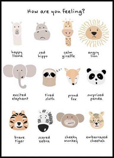 Children"s calming meditation emotions print 1 Plakat / 21x30cm