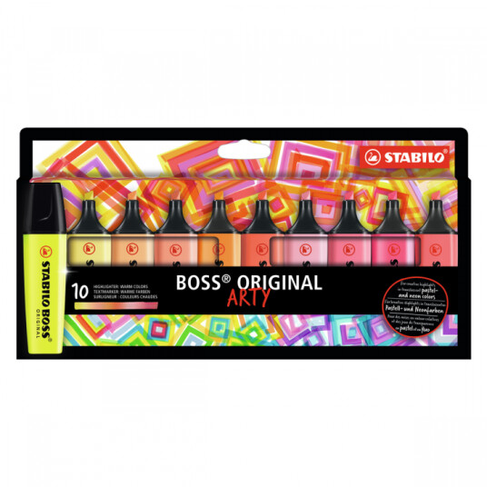 Stabilo Boss Arty Varme farger 10-pakning