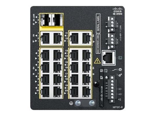 Cisco Catalyst Ie3100 Rugged Series - Network Essentials - Switch - Styrt - 18 X 10/100/1000 + 2 X Kombo Gigabit - Din-Skinnemonterbar