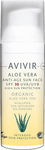 Avivir Anti-Age Solkrem SPF30 for Ansikt med Aloe Vera - 50 ml