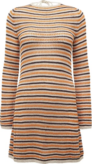 Monki Knitted Open Back Dress Orange XXS