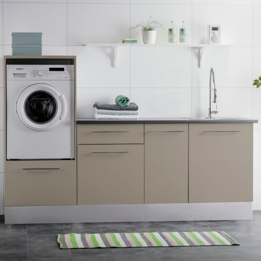 Alterna Vaskerom: Dekkside Overskap 30x72cm Sand Matt