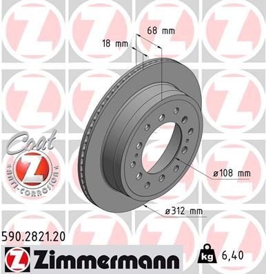 Bremseskive ZIMMERMANN 590.2821.20