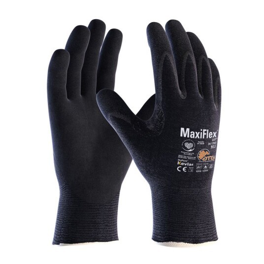 ATG MaxiFlex Black Cut Kevlar 3D hansker, 12 par ,SBG-34-1743 11