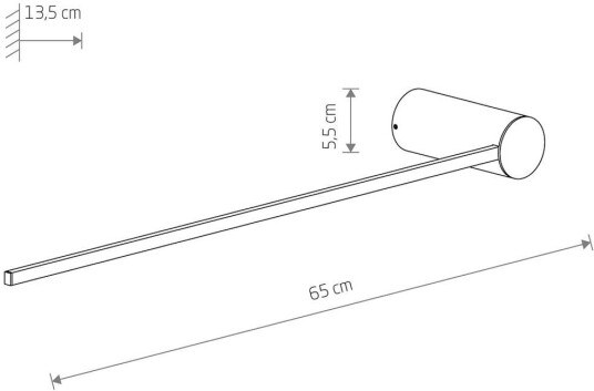 Euluna LED-vegglampe Arm M 65 cm høy svart metall