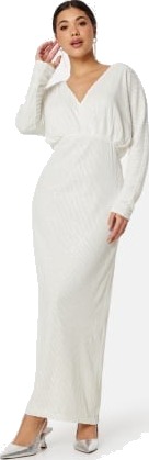 VILA Vimaia V-Neck L/S Maxi Dress Cloud Dancer 38