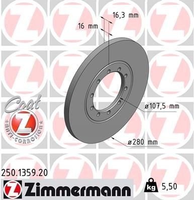 ZIMMERMANN 250.1359.20 Bremseskive