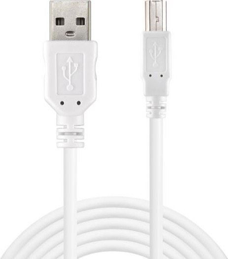 Sandberg USB 2.0 A-B Kabel 1,8 m Hvit for Rask Overføring Sandberg USB 2.0 A-B Kabel 1,8 m Hvit for Rask Overføring