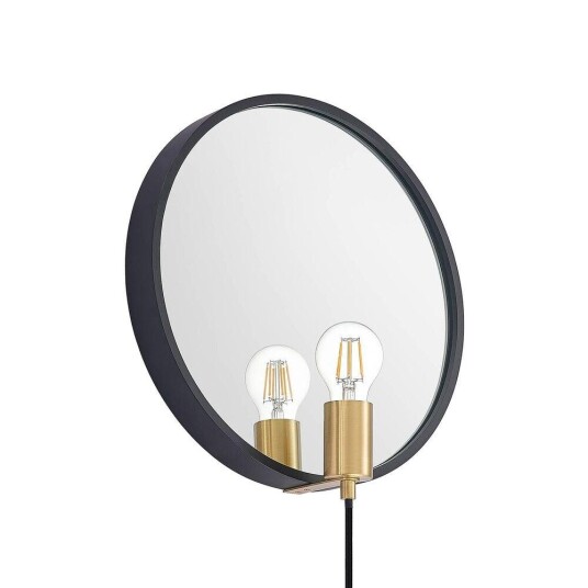 Lucande Lumani vegglampe med speil, svart