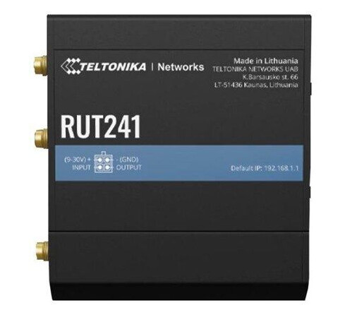 Teltonika RUT241 4G LTE Router med 3 Antenner og DIN-Skinne Sort Teltonika RUT241 4G LTE Router med 3 Antenner og DIN-Skinne Sort